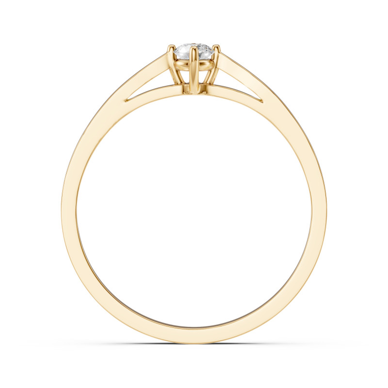 Pierścionek Soliter z diamentem 101-10125-Y-0.1 - Jubiler Sezam