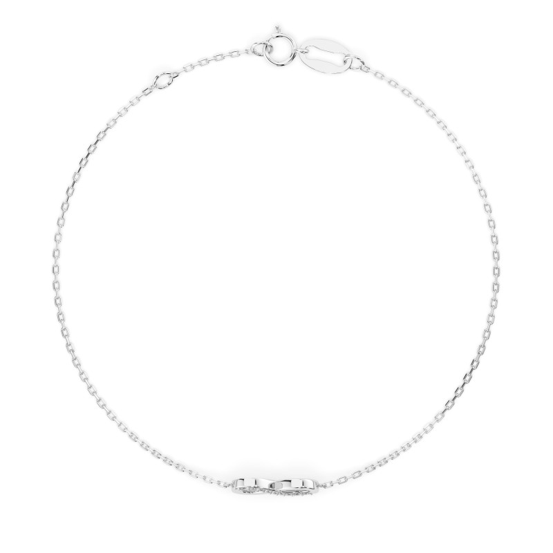 Bransoletka Minimalizm z diamentami 105-10009-W-0.05 - Jubiler Sezam