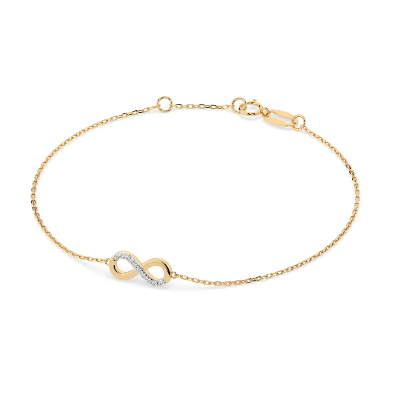 Bransoletka Minimalizm z diamentami 105-10009-Y-0.05 - Jubiler Sezam