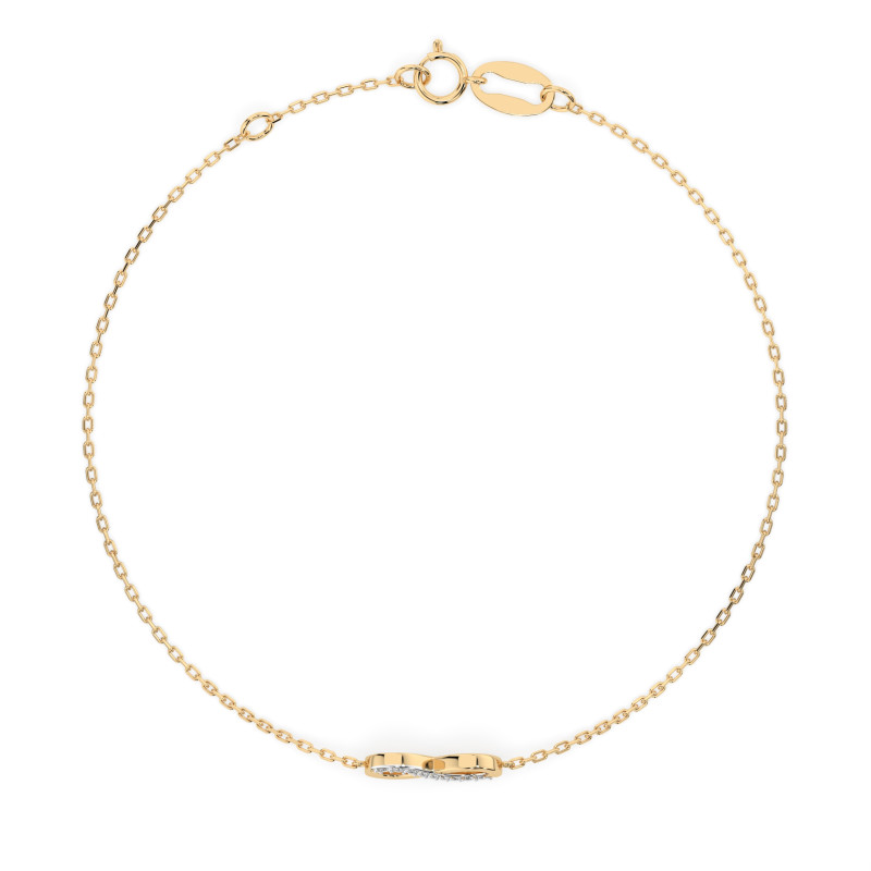 Bransoletka Minimalizm z diamentami 105-10009-Y-0.05 - Jubiler Sezam