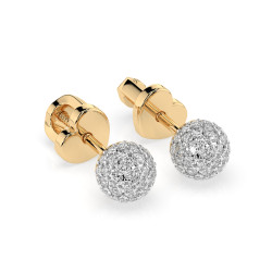 Kolczyki Iluzja z diamentami 102-10090-Y-0.46 - Jubiler Sezam