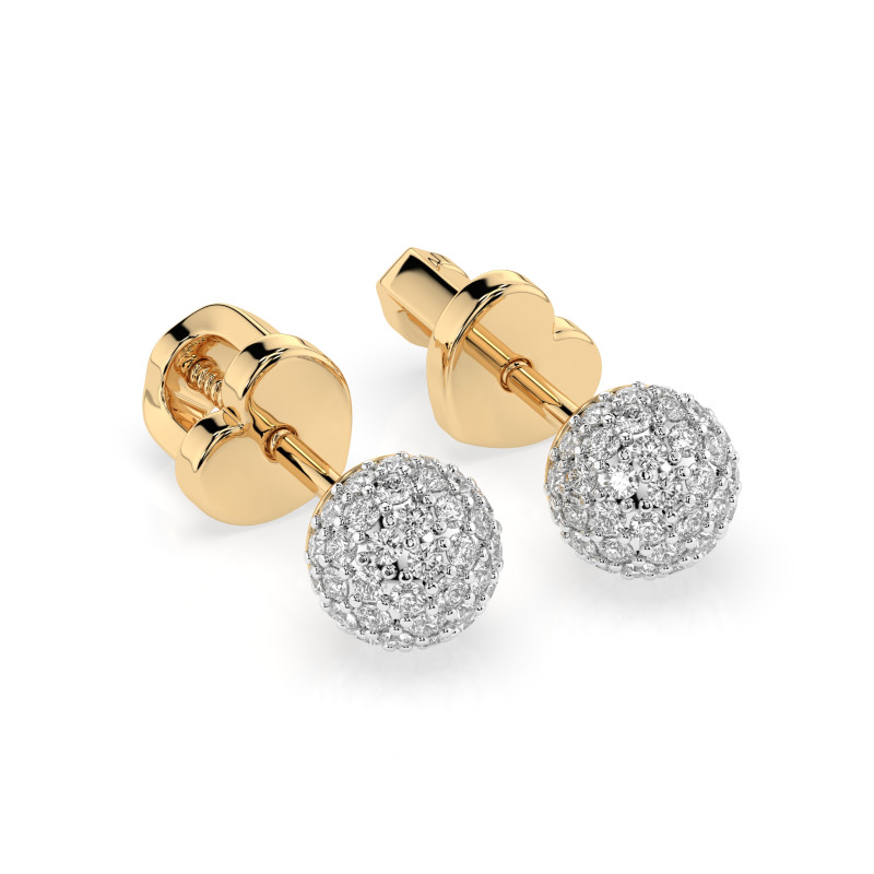 Kolczyki Iluzja z diamentami 102-10090-Y-0.46 - Jubiler Sezam