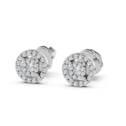 Kolczyki Iluzja z diamentami 102-10018-W-0.06 - Jubiler Sezam