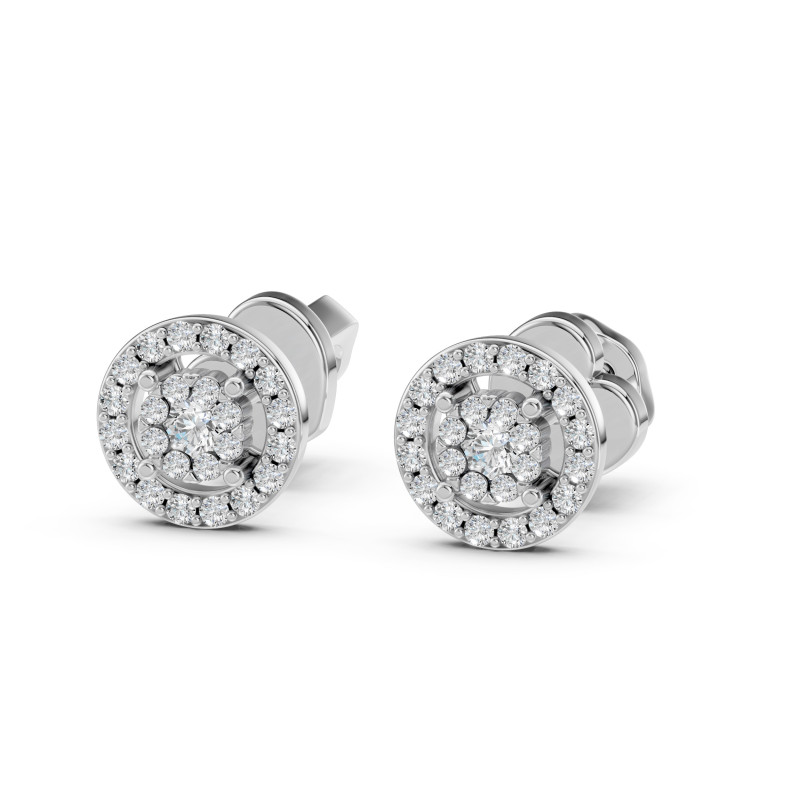 Kolczyki Iluzja z diamentami 102-10018-W-0.06 - Jubiler Sezam