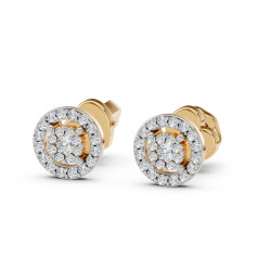 Kolczyki Iluzja z diamentami 102-10018-Y-0.06 - Jubiler Sezam