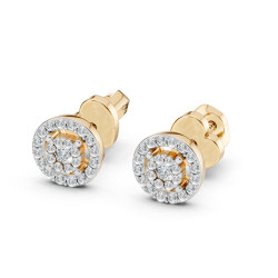 Kolczyki Iluzja z diamentami 102-10018-Y-0.06 - Jubiler Sezam