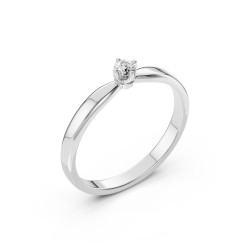 Pierścionek Soliter z diamentem 101-10041-W-0.1 - Jubiler Sezam