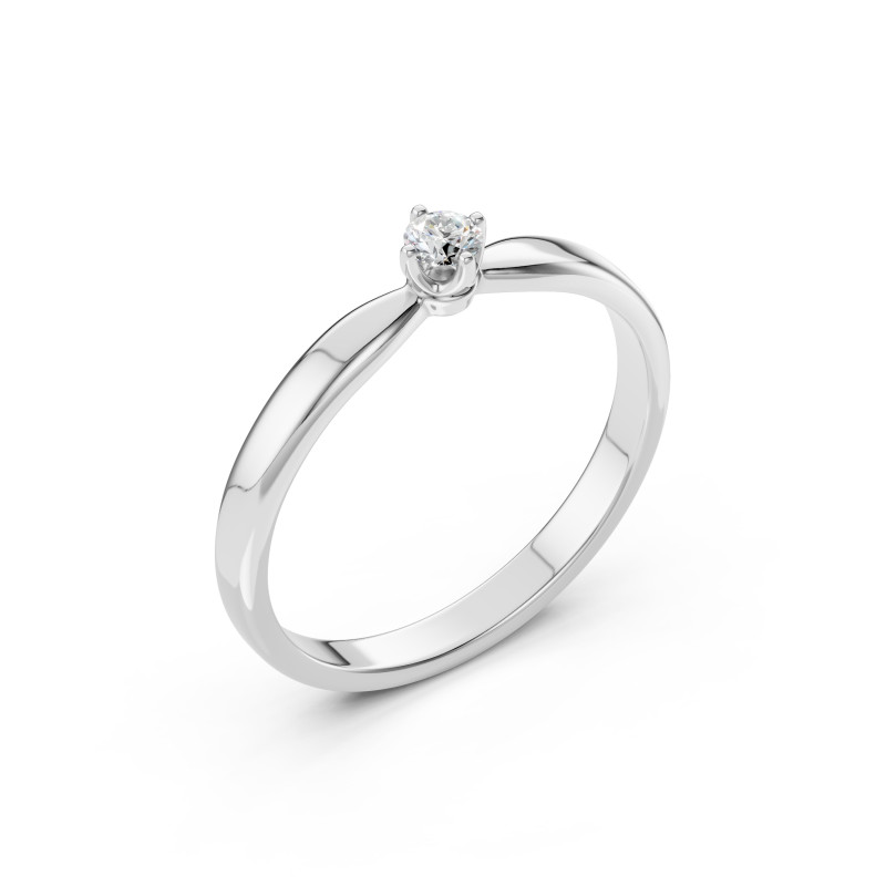 Pierścionek Soliter z diamentem 101-10041-W-0.1 - Jubiler Sezam