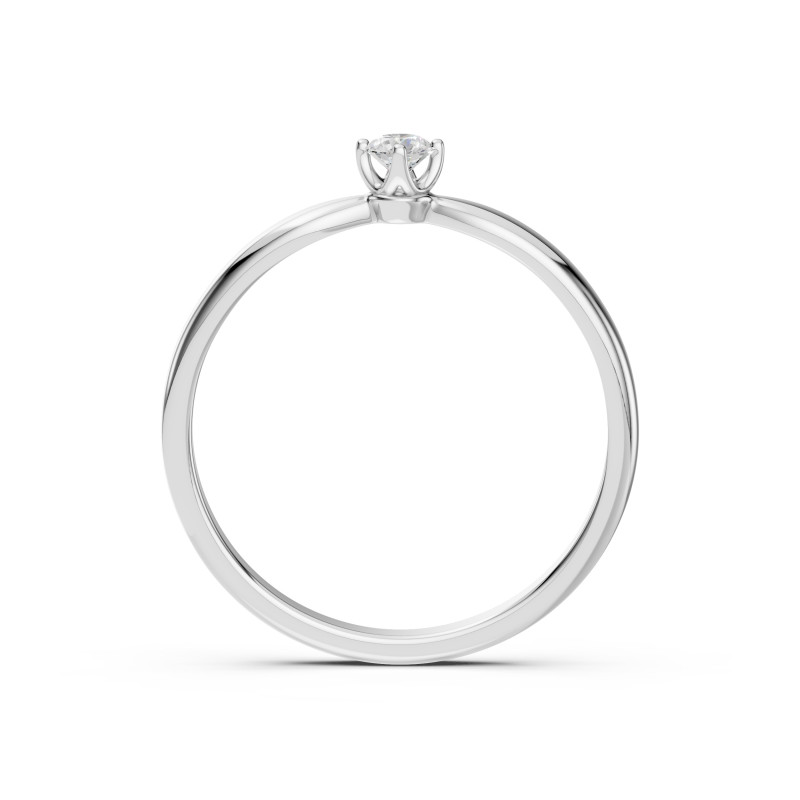 Pierścionek Soliter z diamentem 101-10041-W-0.1 - Jubiler Sezam