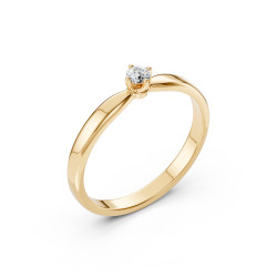 Pierścionek Soliter z diamentem 101-10041-Y-0.1 - Jubiler Sezam
