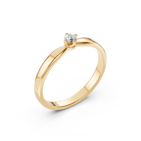 Pierścionek Soliter z diamentem 101-10041-Y-0.1 - Jubiler Sezam