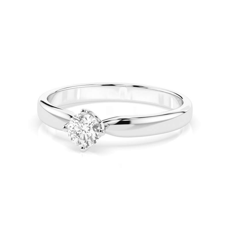 Pierścionek Soliter z diamentem 101-10041-W-0.25 - Jubiler Sezam