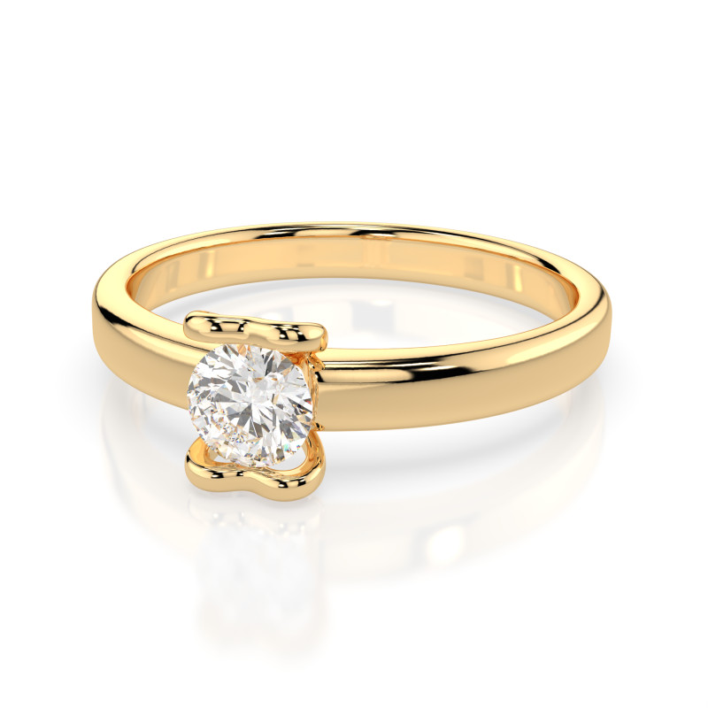 Pierścionek Soliter z diamentem 101-10013-Y-0.3 - Jubiler Sezam