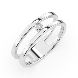 Pierścionek Minimalizm z diamentem 101-10064-W-0.02 - Jubiler Sezam