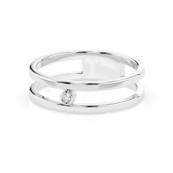 Pierścionek Minimalizm z diamentem 101-10064-W-0.02 - Jubiler Sezam