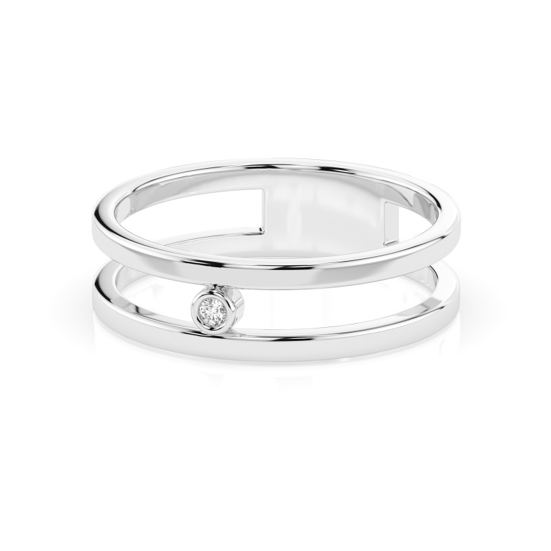 Pierścionek Minimalizm z diamentem 101-10064-W-0.02 - Jubiler Sezam