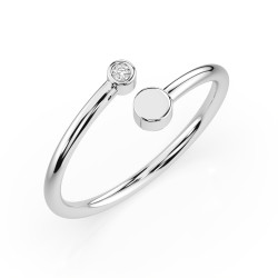 Pierścionek Minimalizm z diamentem 101-10071-W-0.02 - Jubiler Sezam