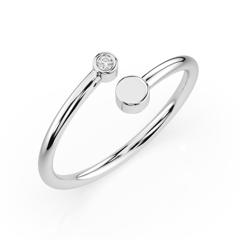 Pierścionek Minimalizm z diamentem 101-10071-W-0.02 - Jubiler Sezam