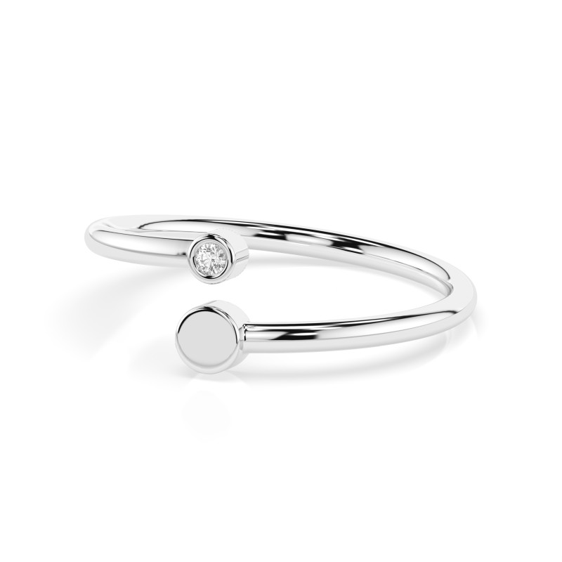 Pierścionek Minimalizm z diamentem 101-10071-W-0.02 - Jubiler Sezam