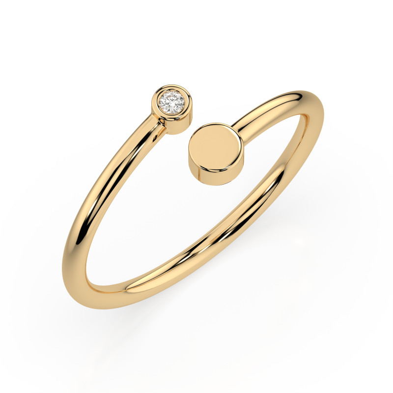 Pierścionek Minimalizm z diamentem 101-10071-Y-0.02 - Jubiler Sezam