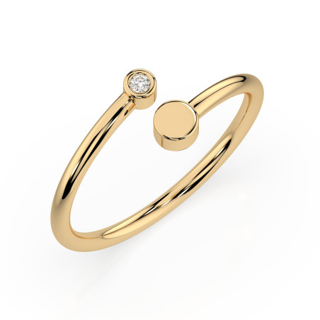 Pierścionek Minimalizm z diamentem 101-10071-Y-0.02 - Jubiler Sezam