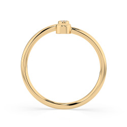 Pierścionek Minimalizm z diamentem 101-10071-Y-0.02 - Jubiler Sezam