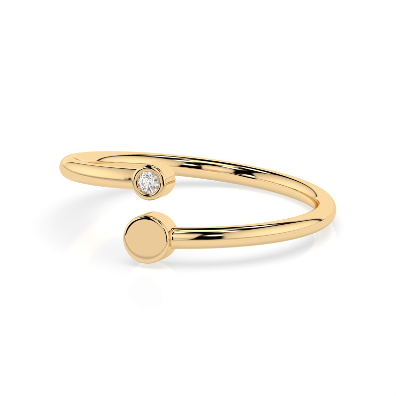 Pierścionek Minimalizm z diamentem 101-10071-Y-0.02 - Jubiler Sezam