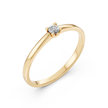 Pierścionek Soliter z diamentem 101-10117-Y-0.1 - Jubiler Sezam