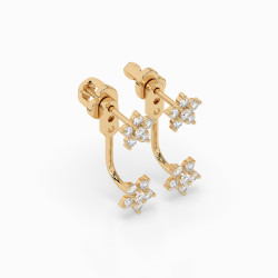 Kolczyki Iluzja z diamentami 102-10195/1-Y-0.25 - Jubiler Sezam