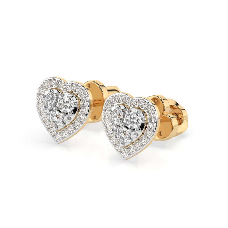 Kolczyki Iluzja z Diamentami KB 102-10096-Y-0.17