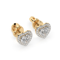 Kolczyki Iluzja z diamentami 102-10096-Y-0.17 - Jubiler Sezam