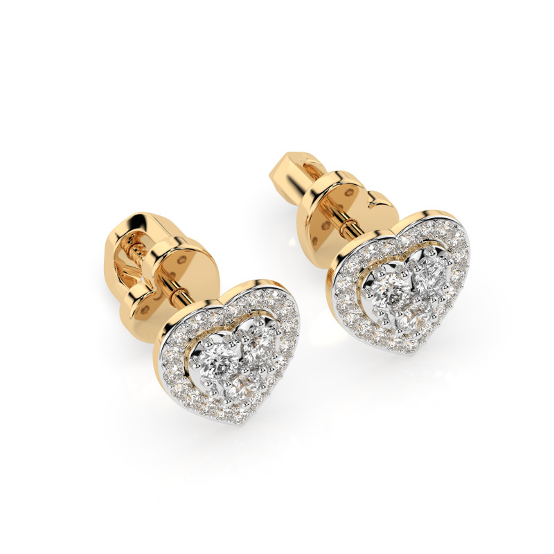 Kolczyki Iluzja z diamentami 102-10096-Y-0.17 - Jubiler Sezam