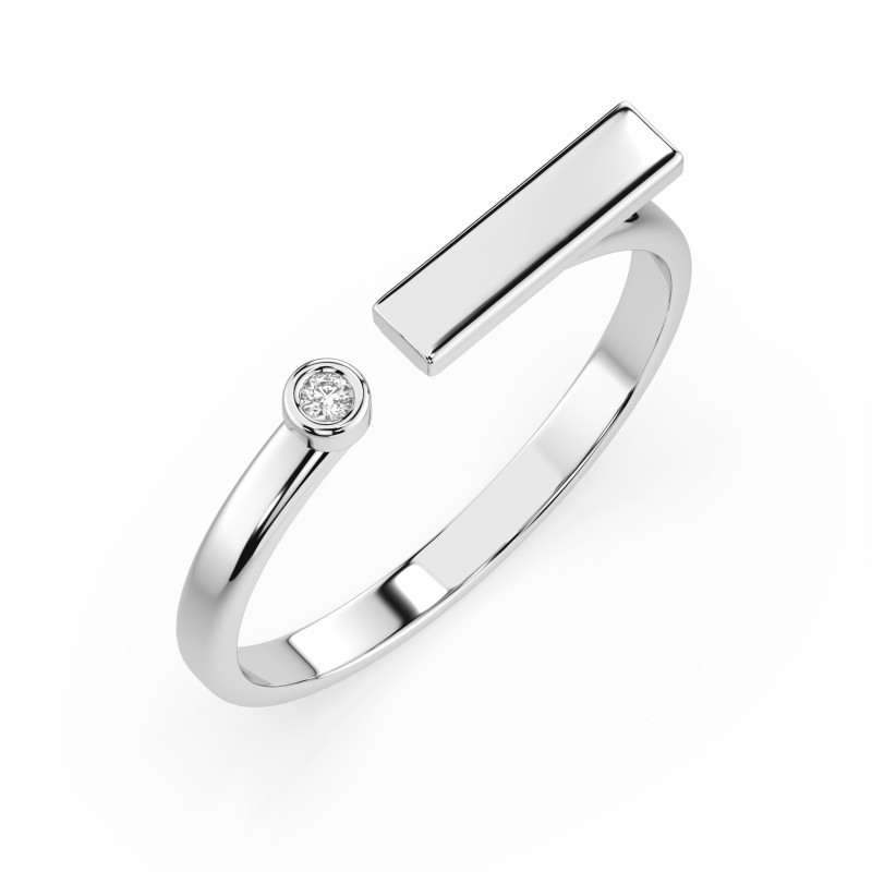 Pierścionek Minimalizm z diamentem 101-10066-W-0.02 - Jubiler Sezam