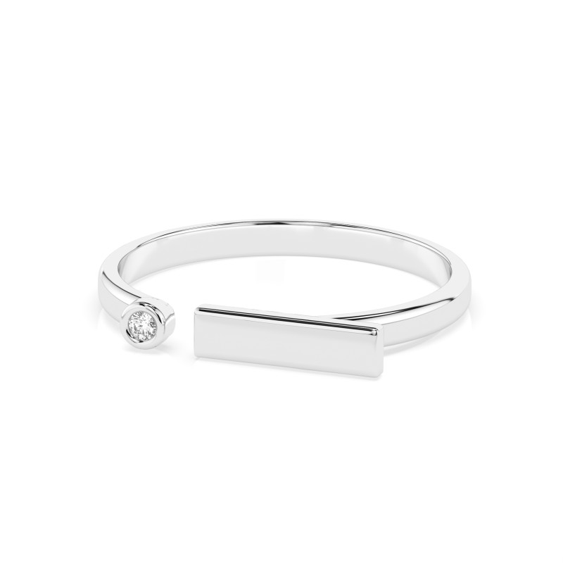 Pierścionek Minimalizm z diamentem 101-10066-W-0.02 - Jubiler Sezam