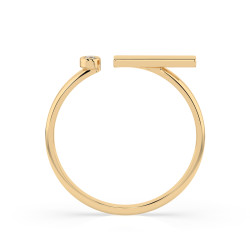 Pierścionek Minimalizm z diamentem 101-10066-Y-0.02 - Jubiler Sezam