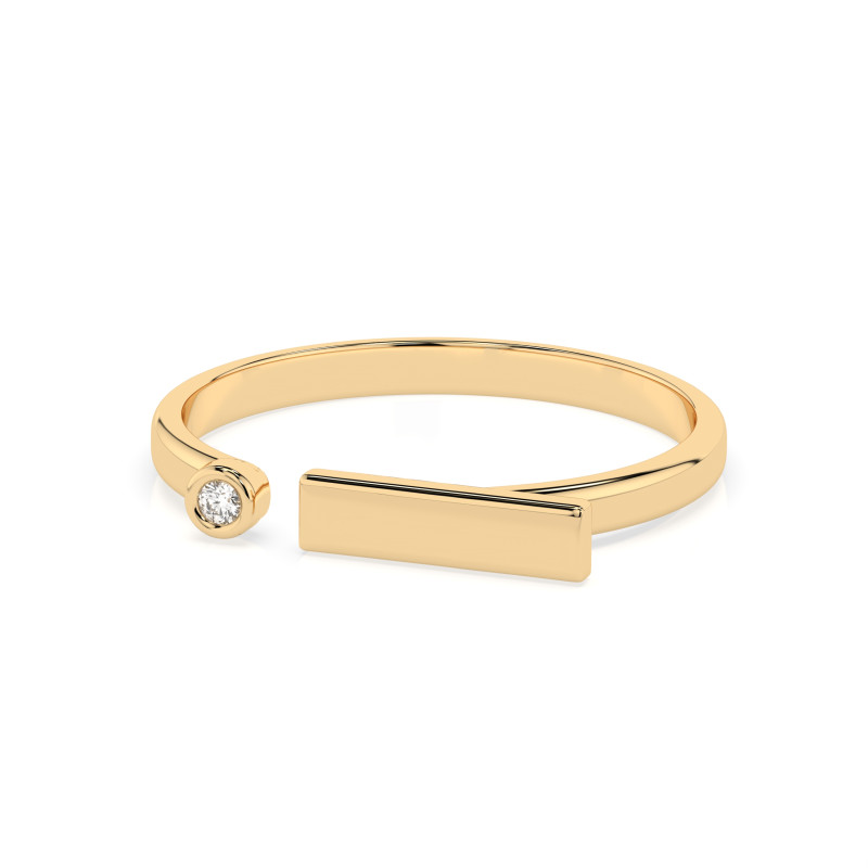 Pierścionek Minimalizm z diamentem 101-10066-Y-0.02 - Jubiler Sezam