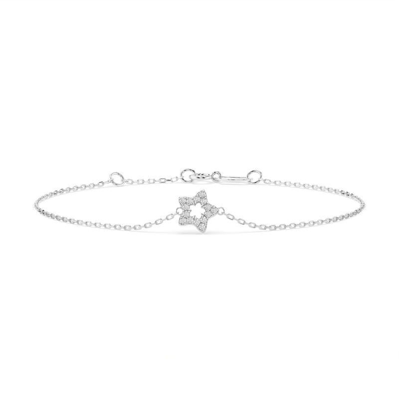 Bransoletka Minimalizm z diamentami 105-10014-W-0.08 - Jubiler Sezam