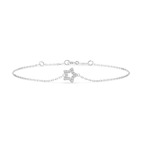 Bransoletka Minimalizm z diamentami 105-10014-W-0.08 - Jubiler Sezam