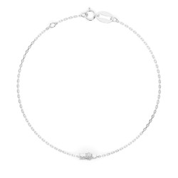 Bransoletka Minimalizm z diamentami 105-10014-W-0.08 - Jubiler Sezam