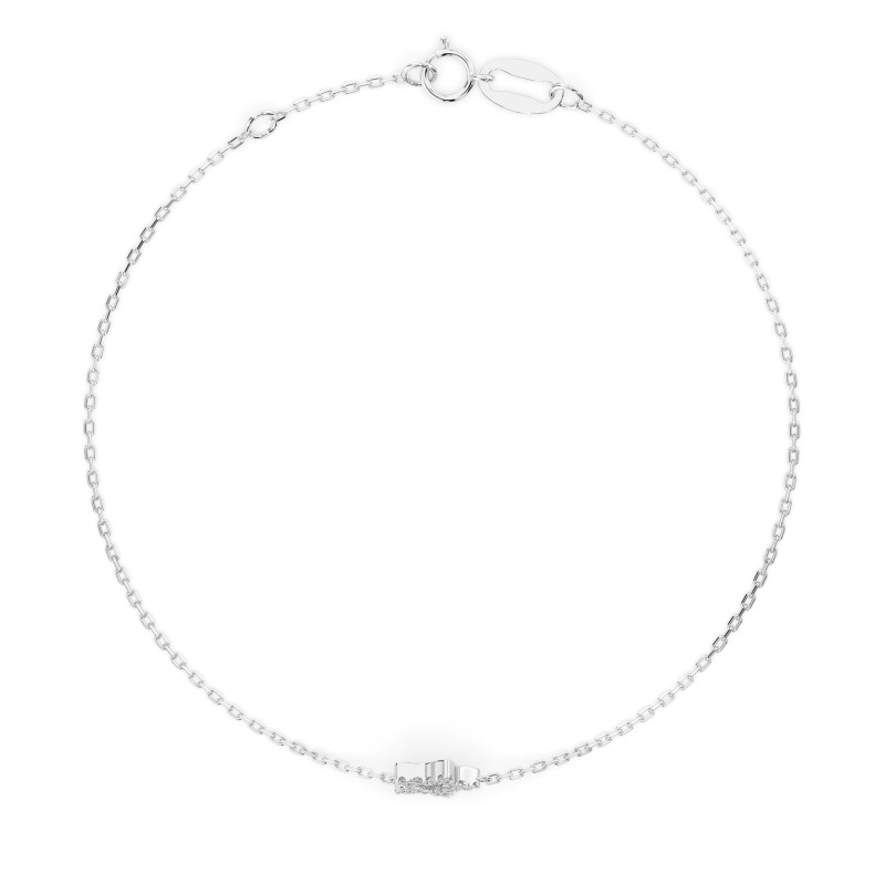 Bransoletka Minimalizm z diamentami 105-10014-W-0.08 - Jubiler Sezam