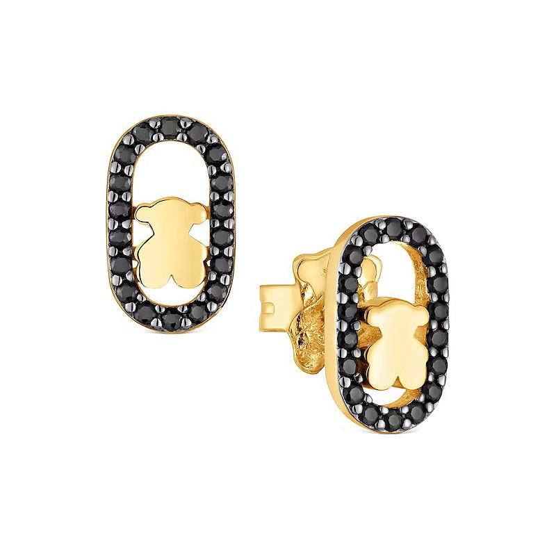 Kolczyki ze srebra powlekanego złotem 18-karatowym ze spinelami TOUS Camille