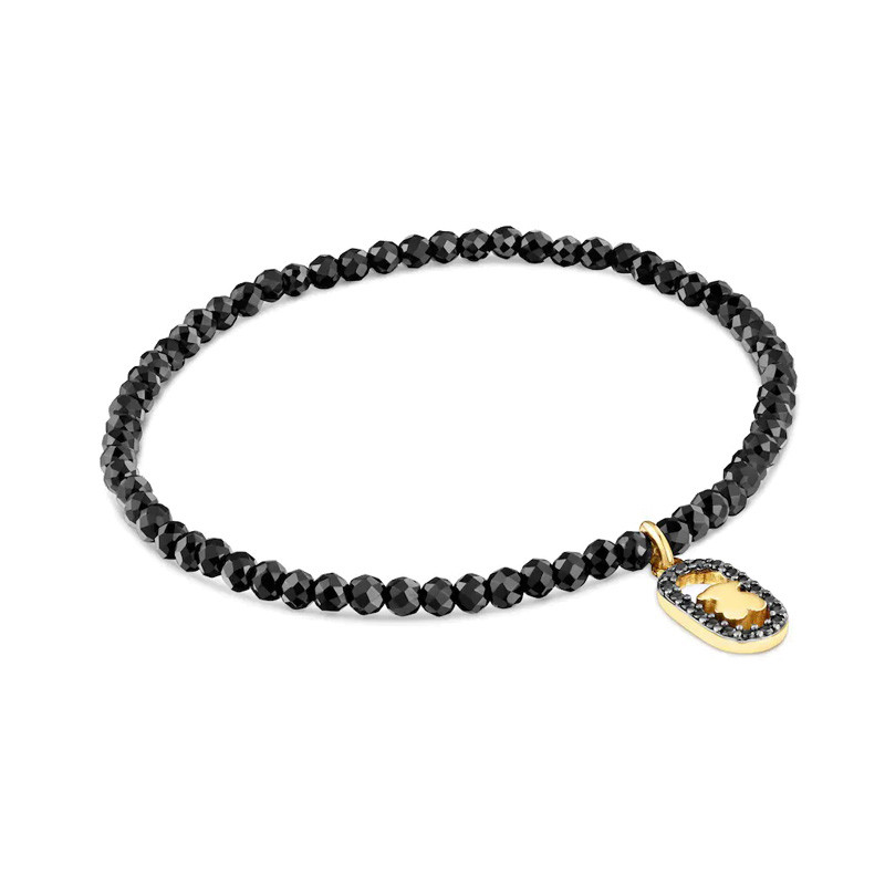 Elastyczna bransoletka ze srebra powlekanego złotem 18-karatowym ze spinelami TOUS Camille