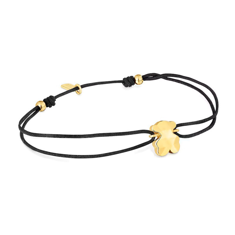 Bransoletka TOUS dwukolorowa nylonowa z motywem misia Icon Metal