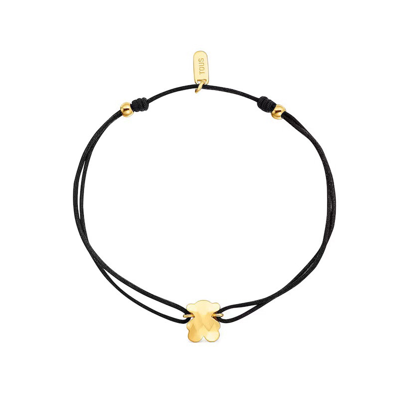 Bransoletka TOUS dwukolorowa nylonowa z motywem misia Icon Metal