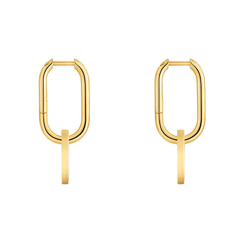 Kolczyki kreolki ze srebra powlekanego złotem 18-karatowym ze spinelami TOUS Camille