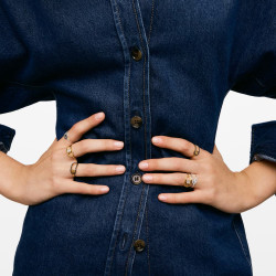 Pierścionek ze srebra powlekanego złotem 18-karatowym ze spinelami TOUS Camille