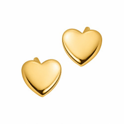 Kolczyki srebrne z serduszkiem próba 925 koloru złotego