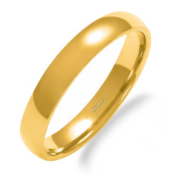 Obrączka ślubna ze złota 585, zaokrąglona 4 mm