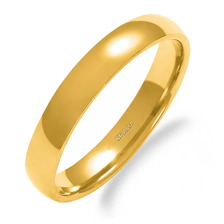 Obrączka ślubna ze złota 585, zaokrąglona 4 mm