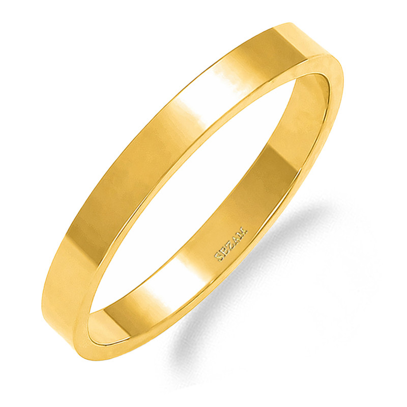 Obrączka ślubna ze złota 585, płaska 3 mm
